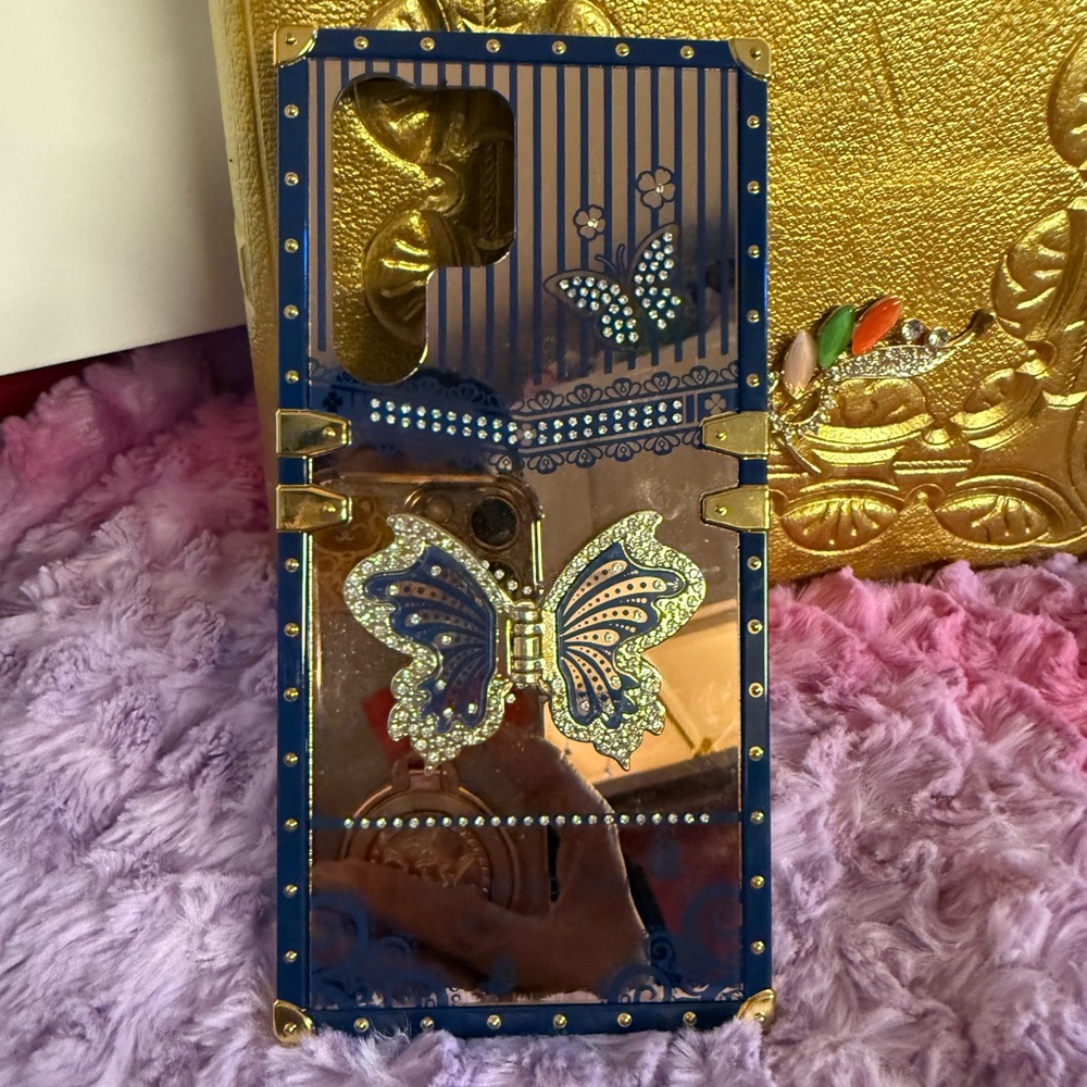 Samsung S23U Blue and Gold 🌟 Limited Edition Butterfly Phone Case